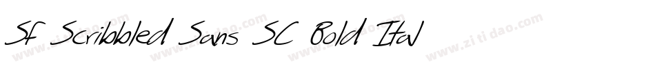 SF Scribbled Sans SC Bold Italic字体转换